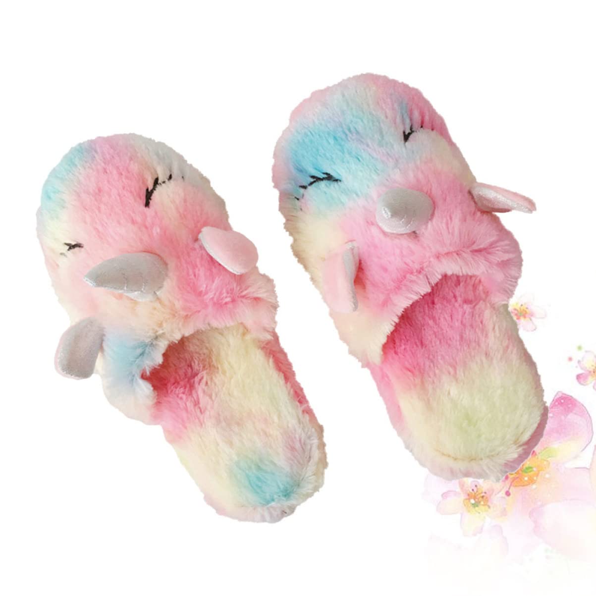 GALPADA 2 Pz Ciabatte in Cotone Unicorno Soffici Pantofole Per Ragazze Ciabatta Da Bambina Pantofole Per Bambini Morbide Invernali Per Bambini Ciabbatte Tromba Da Donna Morbido