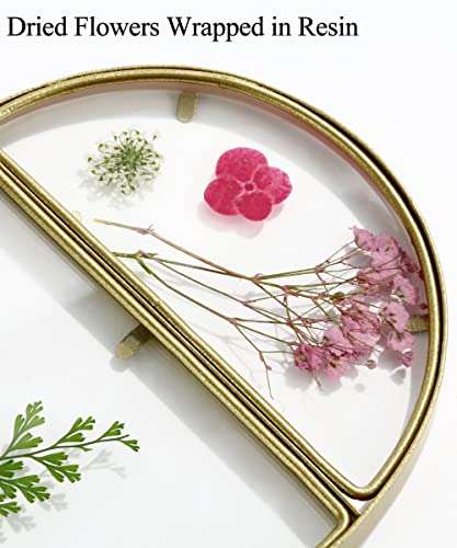 Sonefreiy 5X7 Gold Picture Frame With Pressed Flower, Vintage Floating Frame 5 By 7 For Desktop And Wall Hanging, 5 X 7 Photo Frame Gift For Friend Family Wedding Mom Mother's Day Dad Father's Day #TOP1