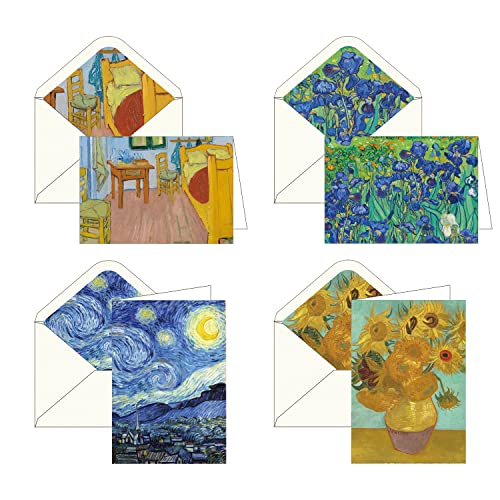 Image of RainCaper Fine Art Keepsake 5x7 Blank Stationery van Gogh Greeting Note Cards With Decorative Envelopes, Gift Boxed Set of 16 | 300 GSM Cardstock (van Gogh Favorites)
