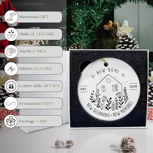 Charming New Home Ornament 2025 – Perfect Housewarming Gift for Couples and Women, Celebrating New Beginnings and First Homes Together - Image 2