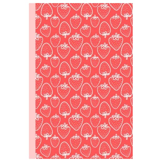Notebook: Red and White Strawberry 6X9 Lined Notebook