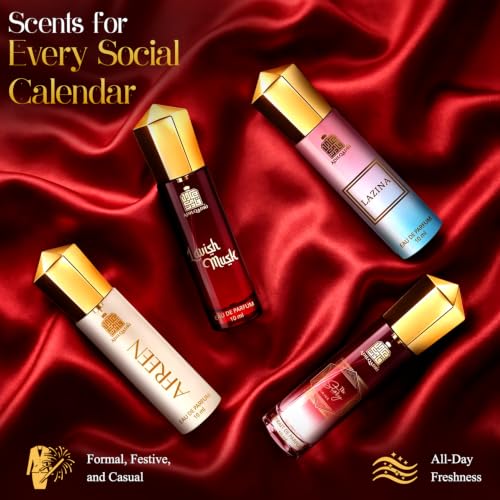 Image of Adilqadri Perfume Gift Set for Women (Pack of 4 x 10ml) | Long Lasting EDP Fragrance Combo for Her | Floral, Fruity, Musky, Woody & Sweet Notes | Travel Size Luxury Perfume Gift Set for Women