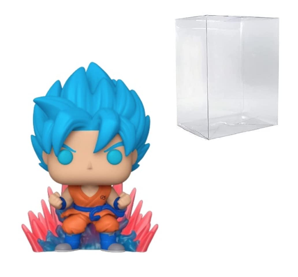 Dragon Ball Super- SGSS Goku (Kaio-Ken Times Twenty) Glow-in-The-Dark Exclusive Bundled with Compatible Box Protector Case