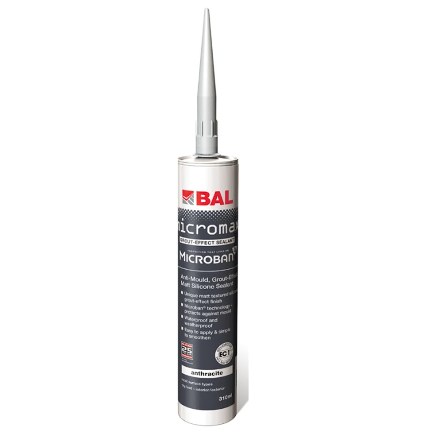 BAL Micromax3 Grout Sealant Anthracite 310ml Silicone