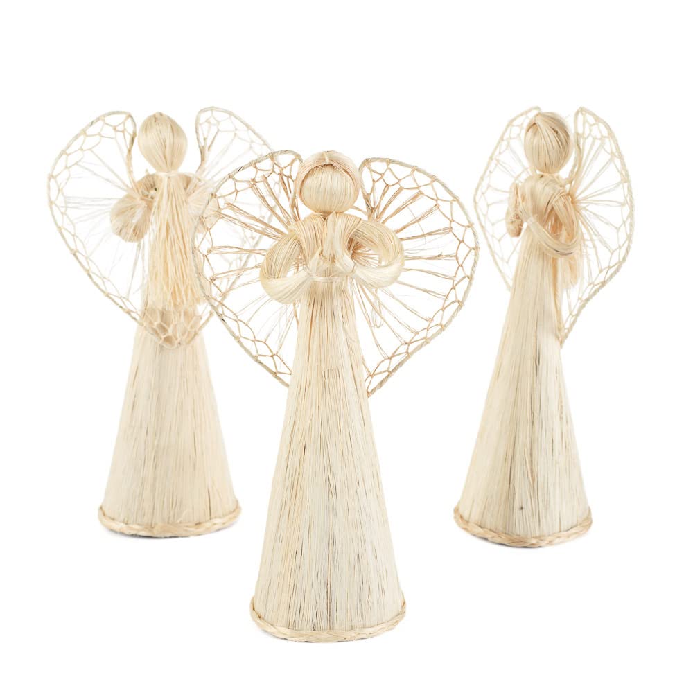 Amazon.com: Pack of 3 Natural Abaca Cone Angels by Factory