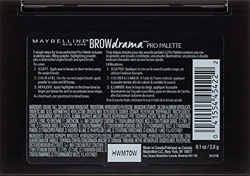 Maybelline New York Brow Drama Pro Eyebrow Palette, Soft Brown, 0.1 oz