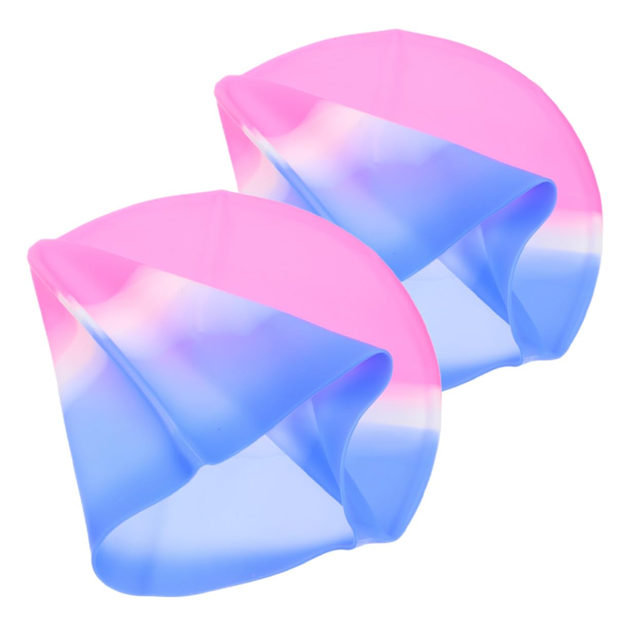 HANABASS 10 Cuffia in Silicone Elasticizzata per Donne Cappello Piscina Antiscivolo Copricapo per Lunghi e Rosa e Blu Sfumato