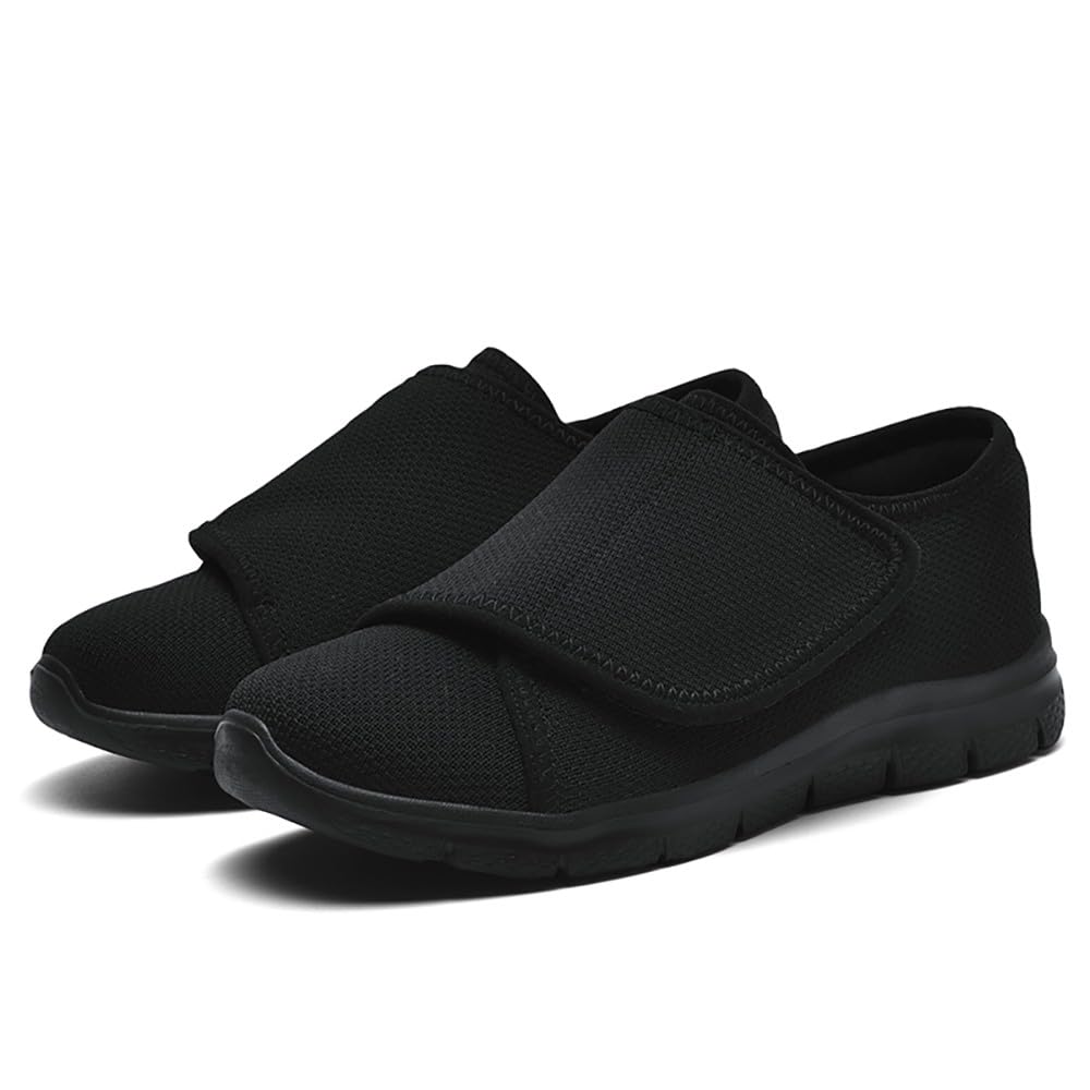 Sisttke Zapatos para diabéticos para mujer, anchos, sin cordones, para pies hinchados, edema, ajustables, alivio del dolor, transpirables, cómodos, zapatos de enfermera
