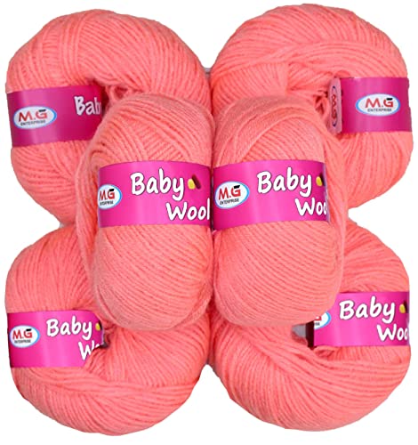 Image of 100% Acrylic Wool Peach (14 pc) Baby Wool Wool Ball Hand Knitting Wool /Art Craft Soft Fingering Crochet Hook Yarn, Needle Knitting Yarn Threa Y ZF