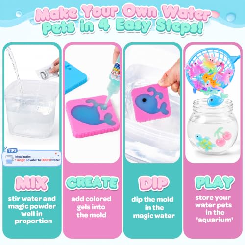 sdaymol Magic Water Elf Toy Kit - 40 Colors & 24 Molds Aqua Fairy Water Gel Kit - DIY Squishy Maker Set for Girls Boys Toys Birthday Gifts, STEM Sensory Arts and Crafts for Kids Ages 4-8 6-10 8-12 by sdaymol - Used condition - Image 3