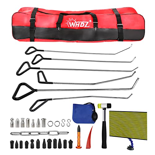 Whdz Paintless Dent Repair Tools Dent Removal Rods Kit With Awl Head Reflector Board Stainless Steel Repair Set For Car Auto Body Removal Of Hail Dents #TOP8