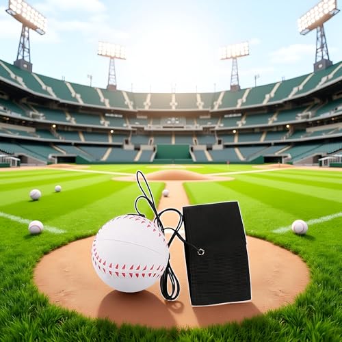 Cldaisy Baseball-Rückprallball für Handgelenke, weiß, 6,9 cm, Sport auf einer Schnur, Gummi-Rückprallarmband auf elastischer Schnur, Sport-Reaktionsbälle für Handgelenkübungen oder Spielbälle