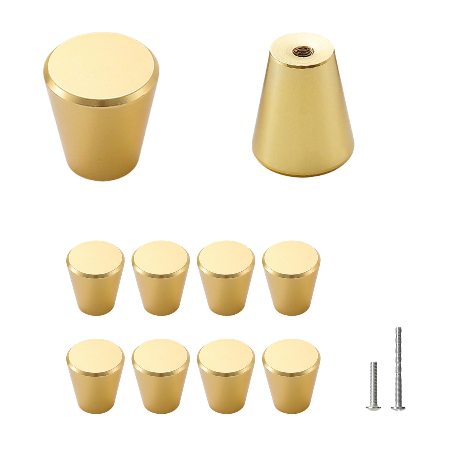 senharvest 10pcs Gold Cabinet Knobs,Kitchen Door Knobs,Single Hole Cupboard Handles,Modern Drawer Handles for Wardrobe Cabinet Furniture — image 1