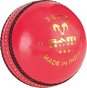 Ram Cricket 3 star Match Ball   Box of 6   4 piece leather Construction   Hand Stitched Traditional Seam   For match or training   Lacquered finish for Durability   Available in 5.5oz, 5oz & 4.75oz