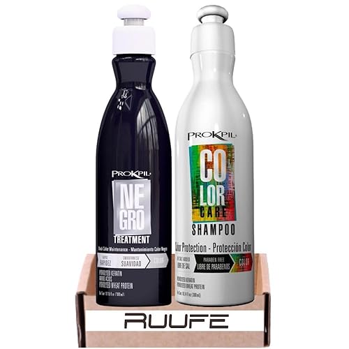 Mascarilla tratada para el cabello de color y champú (paquete de 2) prokpil tratamiento negro y champú cuidado del color tratamiento prokpil negro y
