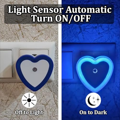 Image of fizzytech Smart Motion Sensor LED Light Bulb with Automatic On /Off and Dimmable Blue Glow, Energy Efficient 7W LED Bulb for Home, Stairs, Kitchen, Bathroom, Wardrobe Lighting(Heart Blue Pack-2)