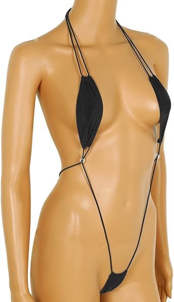 iiniim Womens Extreme Mini Sling Shot Lingerie Micro Monokini Bikini Thong Set Bathing Suit Swimsuit Lingerie