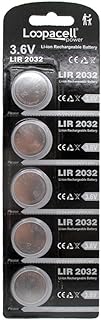 My Battery Supplier 5 Loopacell LIR2032 Lithium Rechargeable 3.6V Coin Cell Batteries