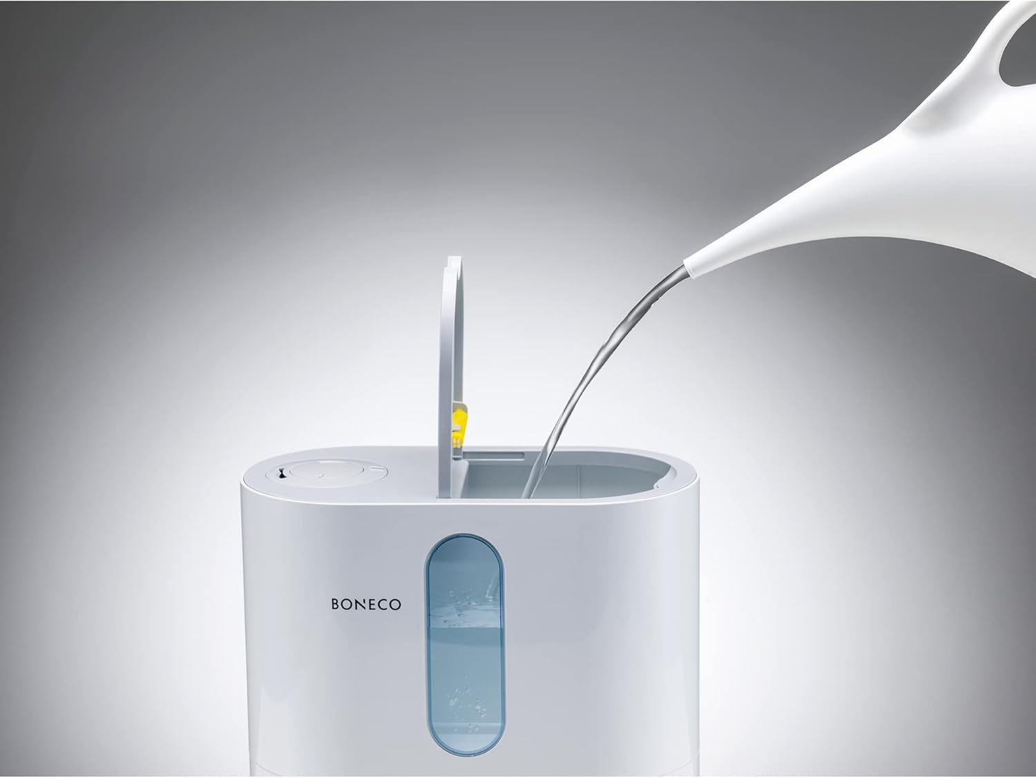 BONECO U300 Large Room Whisper Quiet Cool Mist Ultrasonic Humidifier with 2 in 1 Water Filter, Low Level Indicator Light, and Auto Shutoff, White