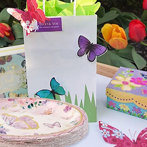 Cieovo 50 Count Butterfly Party Plates Spring Butterfly Party Paper Dinner Dessert Plates For Garden Tea Butterfly Theme Baby Shower Birthday Bridal Wedding Party Supplies #TOP3