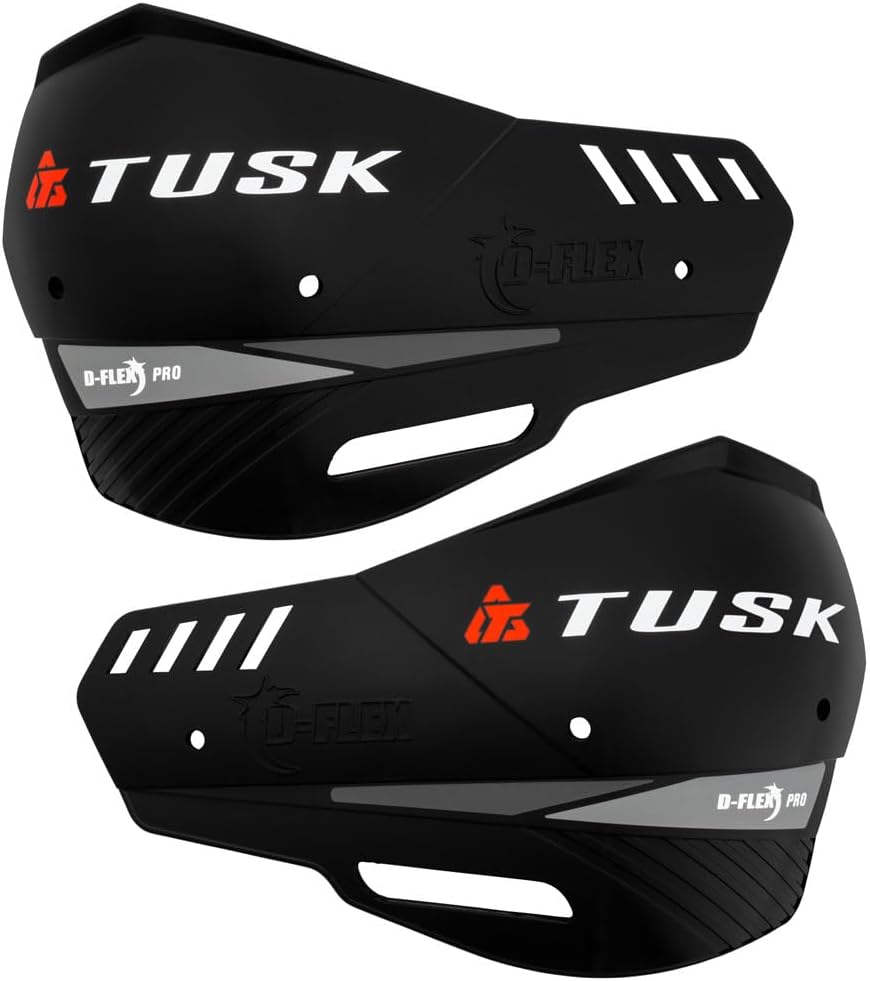 Tusk D-Flex Pro Replacement Plastic Handguard Shields w/Turn Signal Hole Black