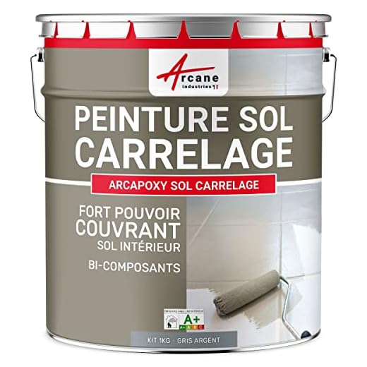 Peinture carrelage sol recouvrir d'une résine faïence et tous types de carreaux - PEINTURE CARRELAGE - RAL 7001 Gris - Kit 1 Kg jusqu'a 5m² pour 2 couches - ARCANE INDUSTRIES