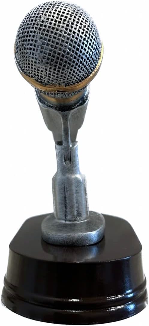 Microphone Trophy with 3 Lines of Custom Text
