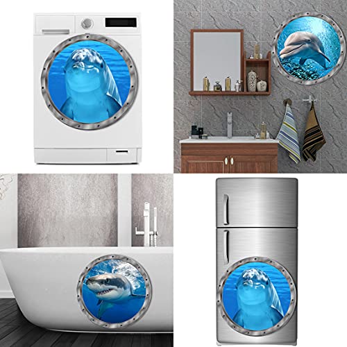 Ocean Animals World Under Sea Decor Includ Dolphins Sharks 3 Pcs Removable 3D Peel And Stick Vinyl Stickers For Bathroom,Wall Decor,Wall Stickers,Bedroom,Furniture #TOP5