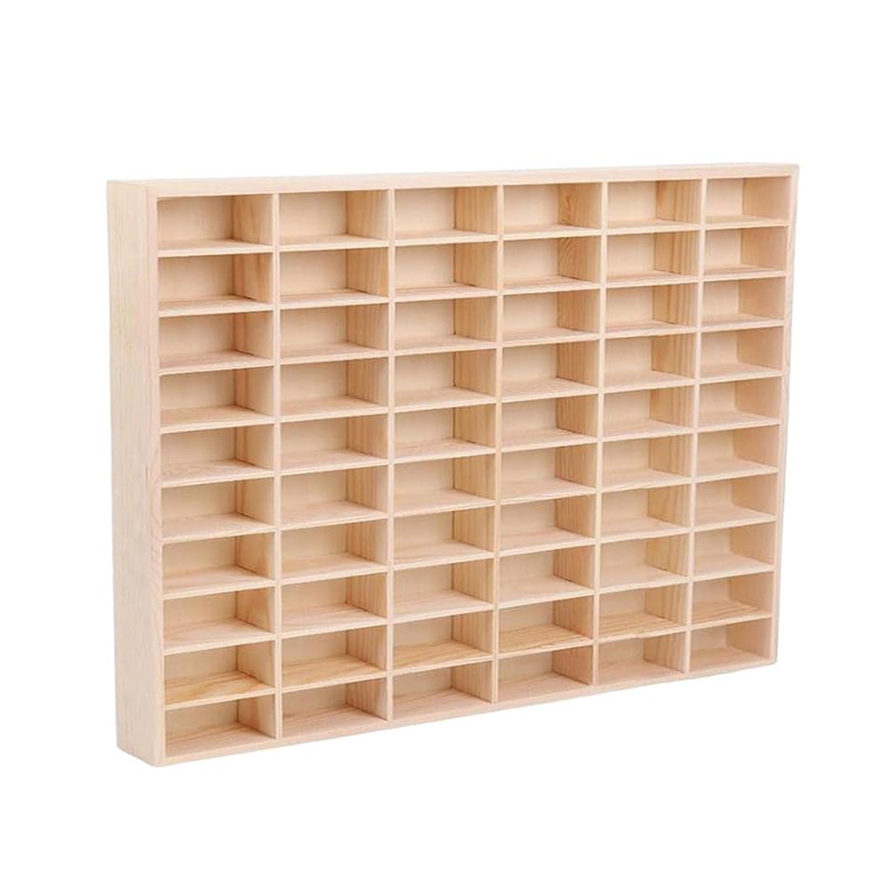 CHZIMADE 1:64 Display Case Collector's for Wooden Diecast Car Display Rack Models Shelf Wall Display Cabinet Hanging Unit Organiser 60 Grids