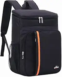 Mochila Térmica Bolsa Térmica De Costa Bag Cooler Portátil Bebidas Alimentos Praia Passeio Parque Piquenique Grande Impermeável Premium Leve Marca ATM (Preto)