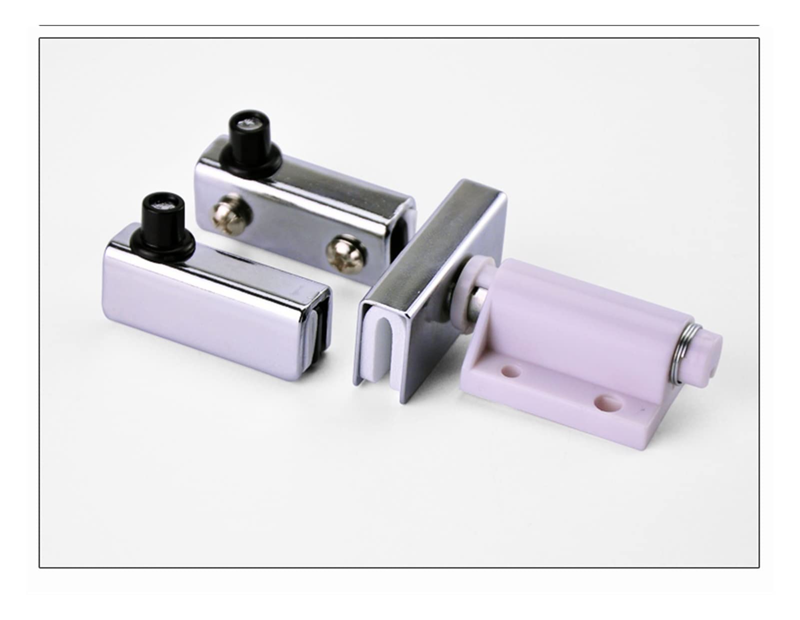 Perno de puerta, cerradura baño, 1 juego herrajes for puertas gabinete, clip vidrio, eje for muebles, cierre succión for, táctil abierto, botón accesorios hardware(D)