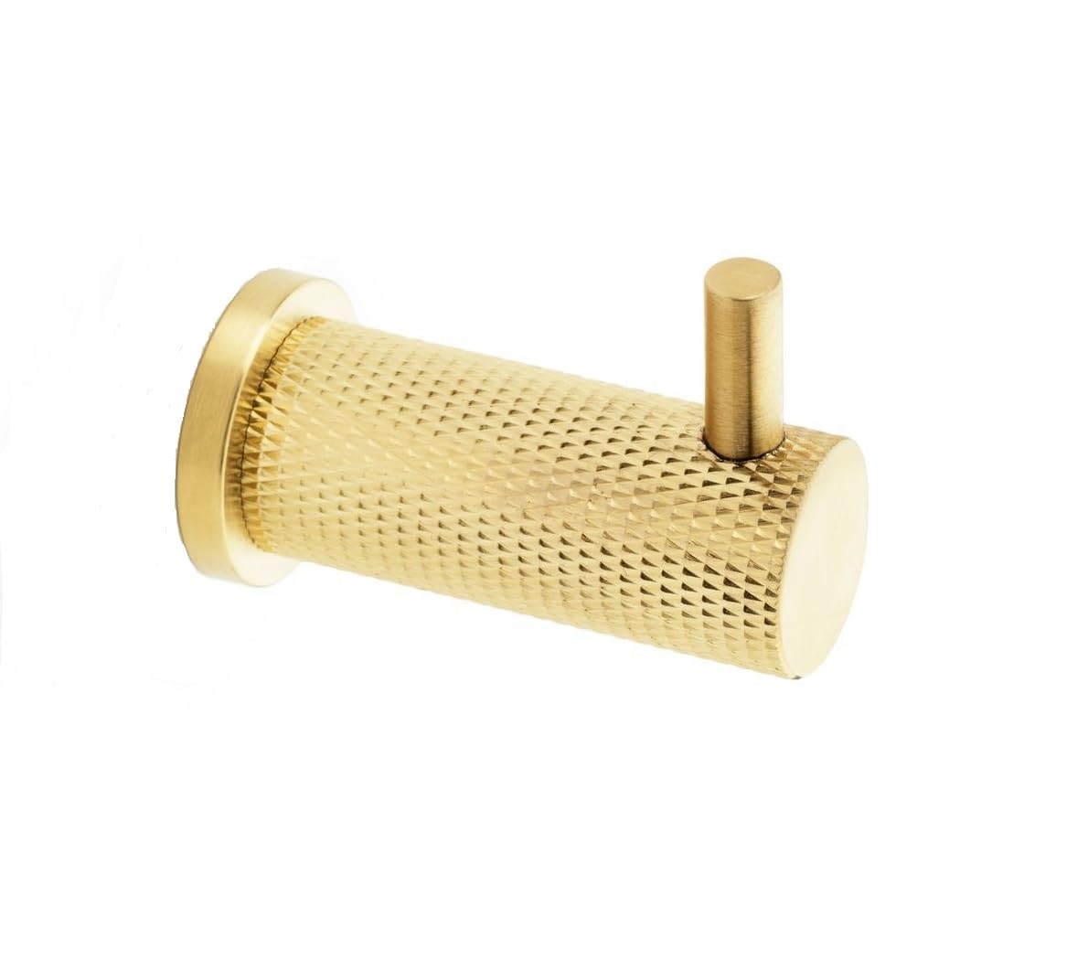 Alexander & Wilks Brunel Knurled Coat Hook, Wall-Mounted (Satin Brass PVD)
