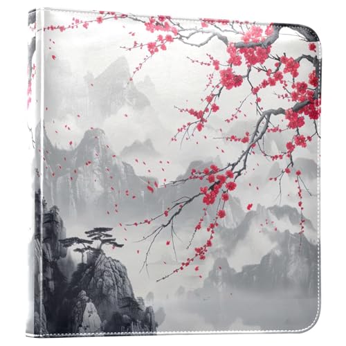 Álbum de fotos adhesivo DIY encuadernador de anillas 3 anillos pintura montaña tinta 40 páginas 8x10 para recuerdos miniatura 1