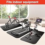 LM BODYCARE Bike Mat, Exercise Mat for Carpet & Hardwood Floors, Cushioned, Black - Image 3