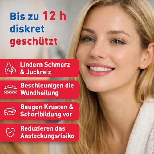 SOS Lippenherpes Patch (30 Patches) – Herpes Pflaster für Lippenbläschen - lindert Juckreiz & Schmerz - schützt bis zu 8h - diskret & überschminkbar -Hydrokolloid Technologie