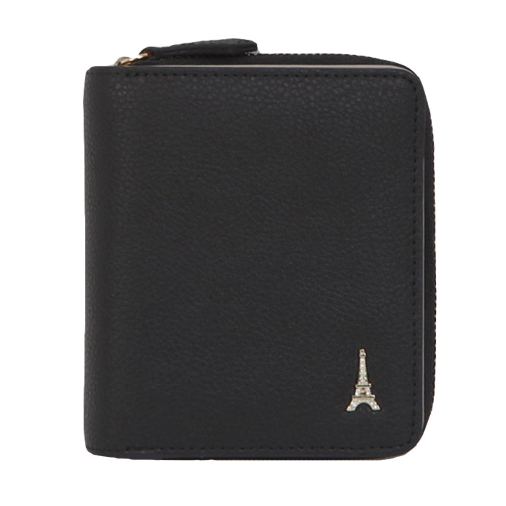 Fromb Paris Fashion Cowhide Half Wallet for Woman (Black)