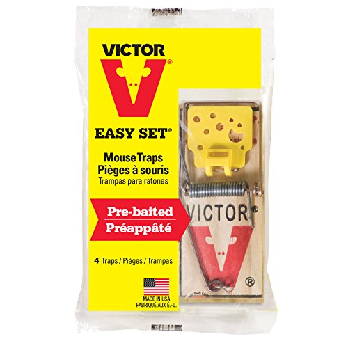 Image of Victor Easy Set Mouse Trap 4 Pack M033 - Wooden Easy Set Mouse Trap - Prebaited