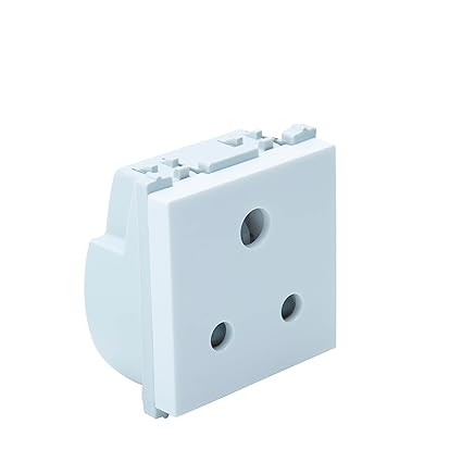 Wipro Northwest Nowa 6A 3 - Pin Socket With Euro Pin, White (pack of 5)