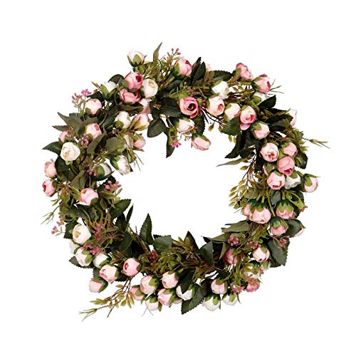 YIWOYI Door Wreaths,Flower Wreath Rose Garland with Elegant Best for Home Wall Door and Window Decoration Wedding Decoration (Multi,30cm)