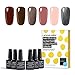 Produktbild Lagunamoon UV LED ablösbarer Nagellack Gellack Set nail Gel Polish für Nageldesign-Nude 6 Farbe Geschenk Set 8ml