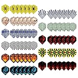 BCBF 77 Stück Flights Darts,Dart Flights In Verschiedenen Motiven,Zubehör Für Darts,Dart Zubehör,Dart Flights Profi,Standard Dart Flights Für Soft/Steel Tip Dartpfeile Spiele