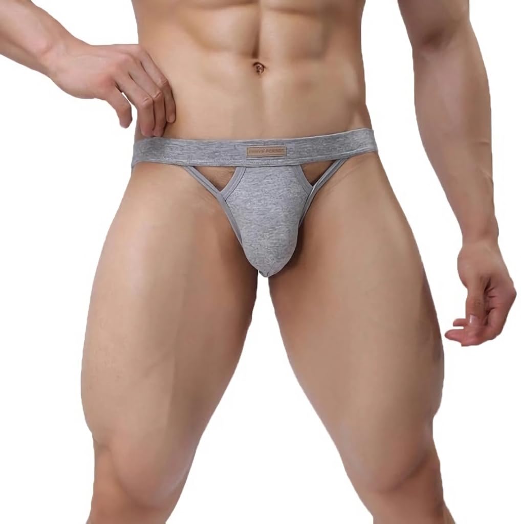 BRAVE PERSON Jock Straps - Tanga para hombre, ropa interior de algodón, vasectomía, con bolsa para copa