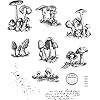 Tim Holtz – Stampers Anon Cling RBBR Stempel Set, Kleine Paddestoelen, One Size