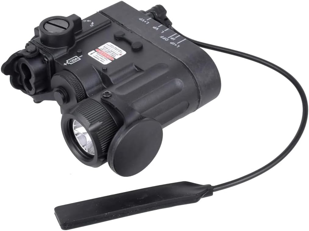 Plastic DABL-D2 Box Laser Sights Flashlight，with IR + Red/Green Laser Sight + Whitelight LED 170 Lumens Flashlight，with Remote Pressure Switch Combo，Fits for Standard 20mm Pic Rail Mounting