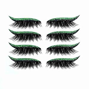 4 pares de pestañas postizas pegatinas delineador de ojos reutilizables Pestañas gruesas y esponjosas Invisible…