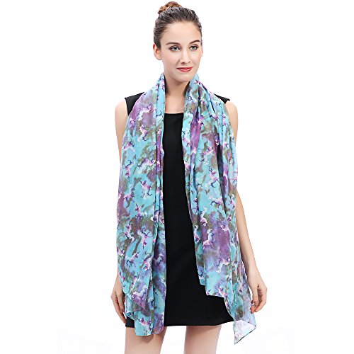Lina & Lily Unicorn Galaxy Print Women's Scarf Shawl Wrap Lightweight2