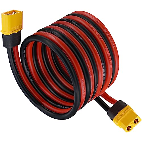 XT60 Extension Cable, BENACES 3FT 12AWG XT60 Male to XT60 Female Connector Adapter Cord for RC Battery Portable Power Station Solar Panel