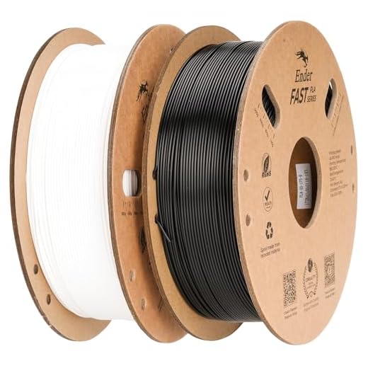 Creality 3D Printer Filament, 3D Printing Filament Tougher and Stronger, Accuracy +/- 0.02mm, 2kg, Fast White&Black