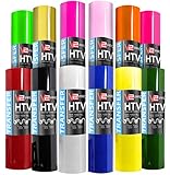 V2 Pro 12 Color Heat Transfer Vinyl Film 12 Inch x 15 Inch HTV Starter Roll Bundle