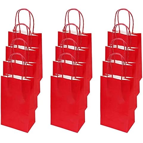 flintronic Red Kraft Gift Bags, 12 Pcs Cover
